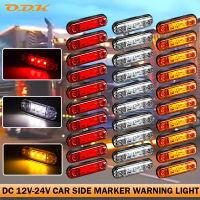 10PCS 12V 24V Warning Light 3 LED External Light Oval Clearance Trailer Truck Orange White Red LED Side Marker Lamp Truck Lorry