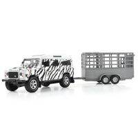 รถเทรลเลอร์1:36 Rover Defender ของเล่นโมเดลรถรถลาก Suv พร้อมเสียง Amp; Amp; ของเล่นแอลอีดีของเล่นเด็กสำหรับเด็ก