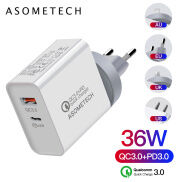 Sạc Nhanh 36W USB QC3.0 4.0 PD3.0 Sạc Nhanh R Type C USB C Bộ Sạc Gắn