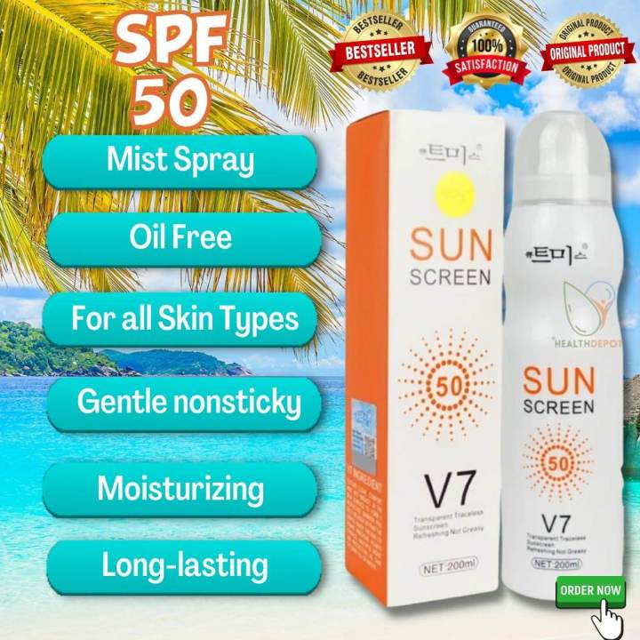 Original Sunscreen Face and Body Sunscreen Spray SPF 50 Korean