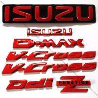 ชุด ป้ายโลโก้ 3D รอบคัน อีซูซุ ดีแม็ก วีครอส ดีดีไอ แซท เพรสทีจ All new ISUZU D-MAX v-cross Ddi Z Prestige สีแดง