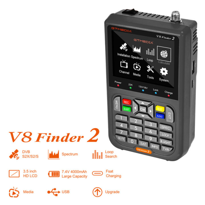 ซินซู-เครื่องวัด-finder2-v8-1080p-hd-เครื่องรับสัญญาณดาวเทียม-dvb-s-s2-s2x-เครื่องวิเคราะห์สเปกตรัมเครื่องวัดผ่านดาวเทียมมือถือ