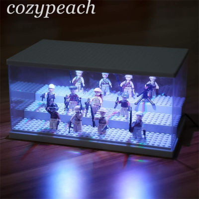 Acrylic Display Case Action Figurines Model Display Box with LED Light Perspex Dustproof Showcase Compatible with Figures