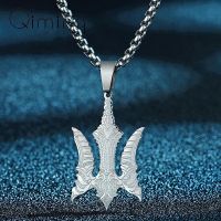 Punk Trident Giger Falcon Stainless Steel Necklace Men Medallion Viking Jewelry Vintage Warrior Pendant Necklace