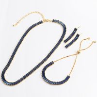 Blue CZ Choker Tennis Chain Necklace For Women Luxury AAA+ Cubic Zircon Short Iced Out Hip Pop Neck Accessories Jewelry Fashion Chain Necklaces