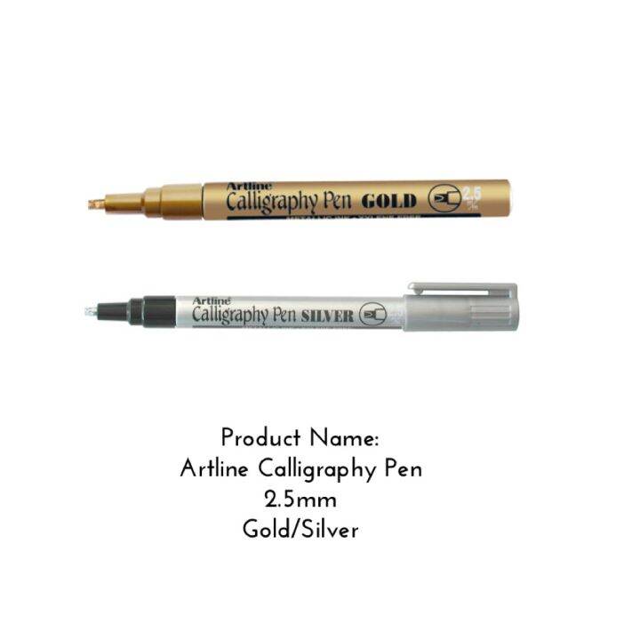 Artline Metallic Calligraphy Pen Gold / Silver Lazada PH
