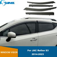 4ชิ้นคิ้วกระจกรถสำหรับ JAC Refine S3 2014 2015 2016 2017 2018 2019 2020 2021 2022 2023รถยนต์ป้องกันหน้าต่างกระบังหน้ารถยนต์แผงกันลมติดกระจกรถยนต์