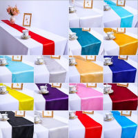 Solod color Satin Table Runner for Wedding Party Banquet Decorations Table Runner Tablecloth