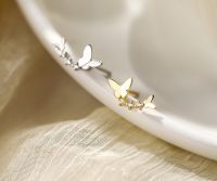 littlegirl gifts-Butterfly diamond stud earrings s925