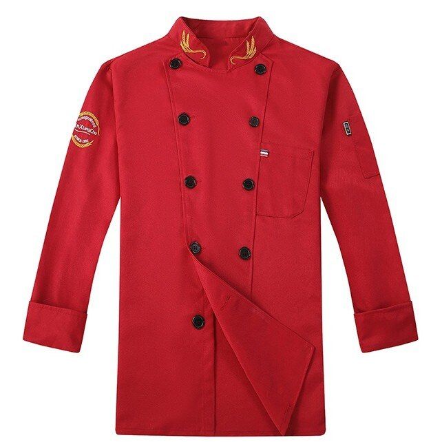เสื้อเชฟแขนสั้นสำหรับผู้ชายและผู้หญิง-เสื้อทำอาหารเสื้อโค้ทปักลายสำหรับร้านอาหารโรงแรมเบเกอรี่พนักงานเสิร์ฟ