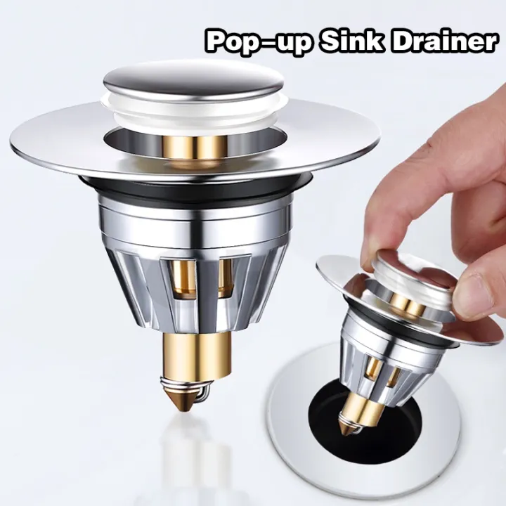 Stainless Steel Universal Pop-Up Bounce Core Drain Filter Hairpin ...