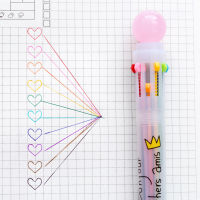 【☄New Arrival☄】 gong25258181584814 ปากกาหลากสีปากกาลูกลื่น10ปากกาเน้นข้อความแบบมีสี0.5มม. เครื่องเขียนปากกาสำหรับการเขียนอุปกรณ์สำนักงานอุปกรณ์การเรียน