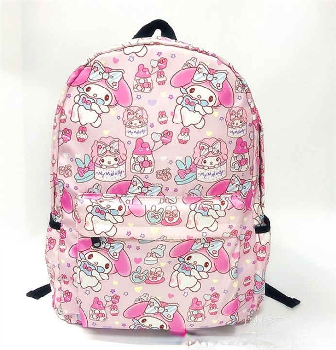 kawaii-cinnamoroll-sanrio-plush-bag-my-melody-anime-new-korean-backpackbag-lightweight-water-repellent-cloth-backpack-student