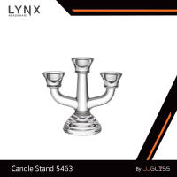 JJGLASS - (LYNX) Candle Stand 5463 - เชิงเทียนแก้ว เชิงเทียน 3 ขา ทรงเตี้ย ของตกเเต่งโต๊ะอาหาร ของตกแต่งบ้าน งานแต่งงาน งานหรูหรา