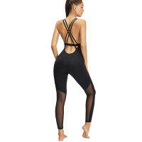 LUKITAS Yoga Jumpsuit Women Fitness Backless Tracksuit For Women Sports Running Nylon Gym Training Dancing Clothing