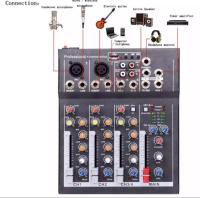 สเตอริโอมิกเซอร์ 4 ช่อง USB MP3 ผสมสัญญาณเสียง STEREO MIXER รุ่น JXL F-4BT USB