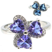 925แหวนเงินแท้4.5G เปลี่ยนสี Zultani Alexandrite Tanzanite London Blue Topaz CZ สวมใส่ทุกวัน