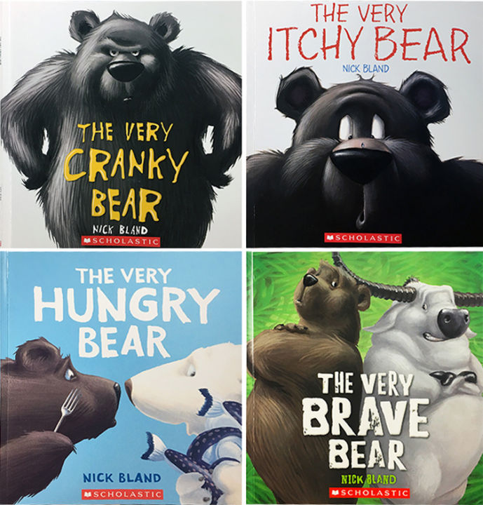 the-very-crazy-bear-itchy-bear-hungary-bear-brave-bear-gift-box-contains-4-volumes-1cd-theme-plush-doll-english-original-very-bear-series-emotional-picture-book