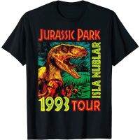 2023 NEW2023ใหม่ฤดูใบไม้ผลิและฤดูร้อนผู้ใหญ่เสื้อผ้า Jurassic Park Isla Nublar 1993ทัวร์โปสเตอร์กราฟิกเสื้อยืด