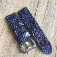 Nakeskin Blue Snakeskin 20/22/24/26มม. นาฬิกาข้อมือคู่รักเหมาะสำหรับคนทะเลอ้วน