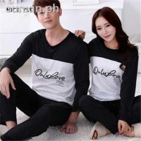 COD DSFDGDFFGHH Long Sleeve Long Pants Plus Size Cotton Sleepwear Unisex Loose Cute Casual Sexy Ladies Family Couple n Men pambahay pajama pair sleepwear terno