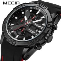 ⌚♨♠△ MEGIR watch multi-functional chronograph luminous calendar mens watch sports quartz watch 2055