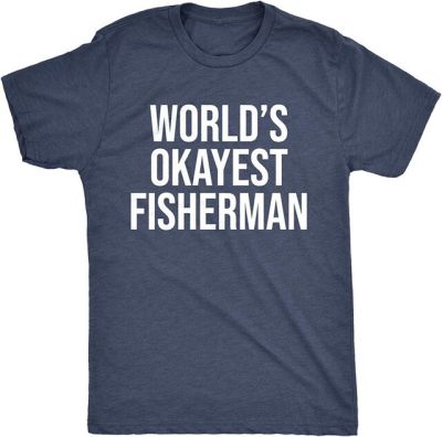 👕2023เสื้อยืดผู้ชายเสื้อยืดชาวประมง Okayest โลกตลกวันพ่อเสื้อยืดตกปลา