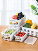 Japanese Refrigerator Storage Box Plastic Draining Crisper Drawer-Type Large Capacity Fruit and Vegetable Sealed Storage Box