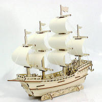 3D Wooden Ship Jigsaw Toys Learning Building Robot Model DIY Sailing Boat Plane Puzzle Aircraft Gift Kids Car Toy For Children