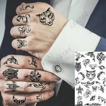 Finger Tattoo Flourish Letter True Gothic Tattoos Sticker | eBay