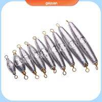 GAIYUAN 5pcs ร้อน ทนทาน แหวนคู่ ป้องกันฝุ่น Lead Sinkers น้ำหนัก รอกตกปลา รูปมะกอก