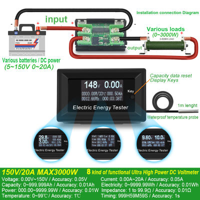 ATORCH DC Current Meters digital voltmeter ammeter voltage amperimetro wattmeter volt capacity tester indicator lcd monitor Electrical Circuitry Parts