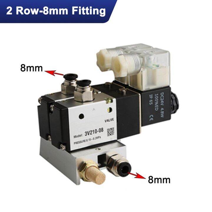 Multi 2/3/4/5/6 Row 3V210-08 Electromagnetic Solenoid Valve Block With ...