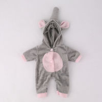 10-11inch DIY Baby Reborn Doll Clothes Fit for 28cm Grey Elephant Romper Jumpsuit(NO DOLL)