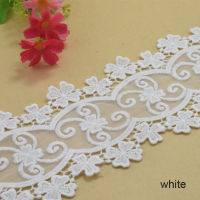 10yards 11cm wide white lace polyester embroid lace sewing ribbon fabric guipure diy trims wedding lace Garment Accessories#3837