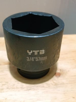 YTB ลูกบล็อก ลูกบล็อกยาว ลูกบล็อกดำ 3/4 นิ้ว (6หุน) เบอร์ 57 mm