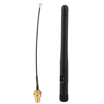 433Mhz Antenna 3Dbi GSM RP-SMA Plug Rubber Waterproof Lorawan Antenna + IPX to SMA Small Cable Extension