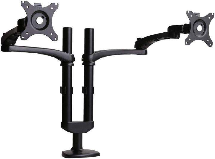 AmazonBasics Dual Monitor Stand Modular Arm Mount, Aluminum,Black