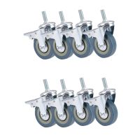 Heavy Duty 75mm Swivel Castor with Brake Trolley Casters Wheels for Furniture, Set of 8