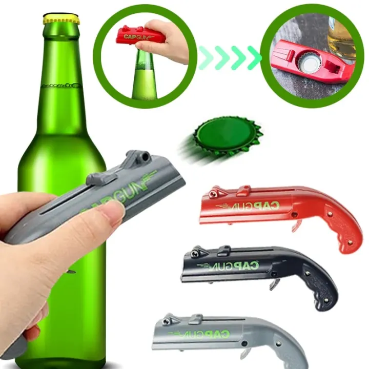 Beer Bottle Opener Flying Cap Gun Launcher Shooter Party Drinking Game
