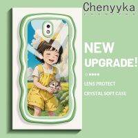 Chenyyka เคสปลอกสำหรับ Samsung J7โปร J7 2017 J7 2018ลายการ์ตูนผู้หญิงและสุนัขขอบคลื่นเคสมือถือกันกระแทกแบบใสนิ่มเคสโปร่งใสลายกล้องถ่ายรูปที่สร้างสรรค์เคสป้องกันซิลิกาเจล