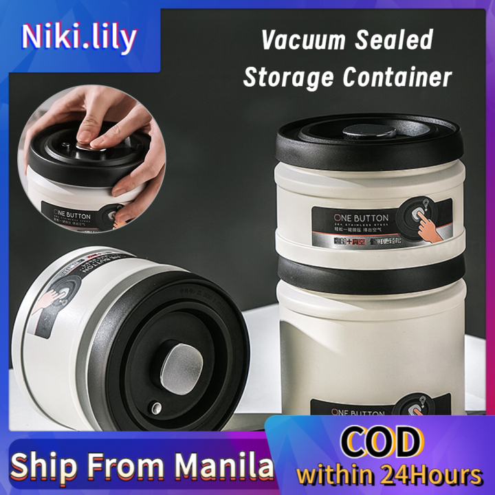 Vacuum Sealed Coffee Bbean Tea Storage Tank Coffee Can Stainless Steel Sealed Storage Container