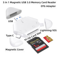 5ใน1 USB 3.0เครื่องอ่านการ์ดความจำสำหรับ iPhone/Type-C/USB/Mac/iPad/IOS/Android/PC/แท็บเล็ต Sd/tf อะแดปเตอร์ OTG/Converter