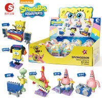 ของแท้ SpongeBob Blind ของเล่นดนตรีฉากปาร์ตี้ปริศนาตัวต่อบล็อกของเล่นเพื่อการศึกษาสำหรับเด็กของขวัญ