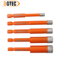 BGTEC 5Pcs Hex Shank Quick-Fit แห้งสูญญากาศ zed เจาะ Core Bits Ceramie กระเบื้องหินแกรนิตเพชรเจาะ Bits