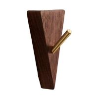 【YF】 Wooden Coat Hook Wall Wood Hooks For Hanging Key Holder Cloakroom Behind The Door Natural Black Walnut