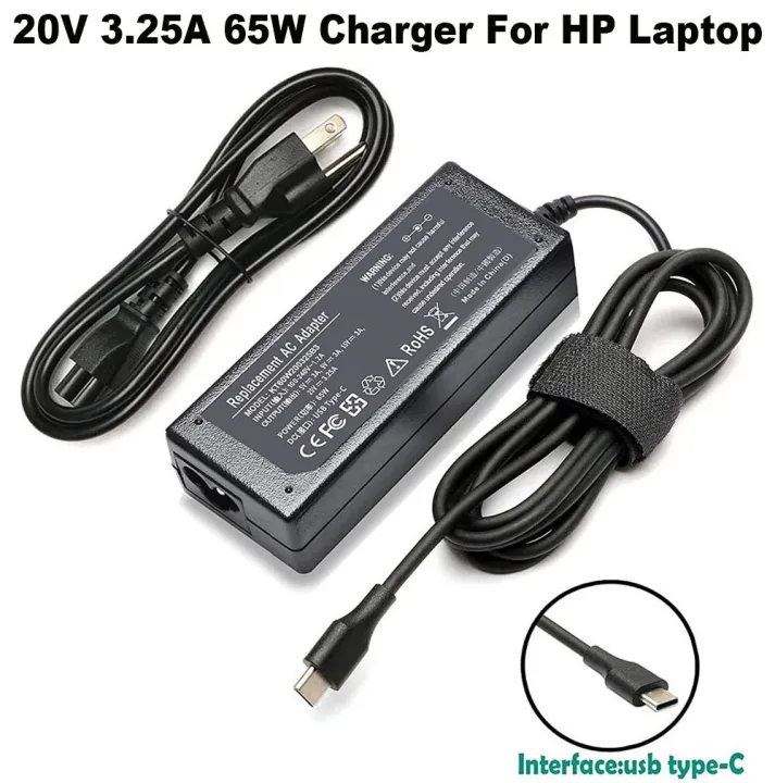 20V 3.25A 65W Usb Type C Charger For Hp Elitebook Spectre Chromebook