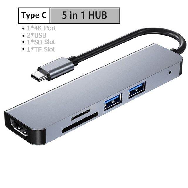 usb-อะแดปเตอร์4k-30hz-5ใน1-usbc-เพื่อ-usb-3-0แท่นวางมือถือสำหรับ-macbook-pro-usb3-0-typec-เครือข่ายอีเธอร์เน็ต-pd-hab-feona