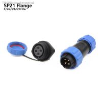 ▤ SP21 IP68 Flange Type Waterproof Aviation connector 2 3 4 5 7 9 12 Pin power cable connector Electric plug socket