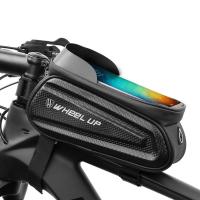 Bike Front Frame Bags Bicycle Phone Bags Waterproof Top Tube Mount Handlebar Storage Cycling Pack Fit Phones Below Bag